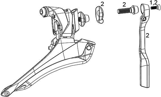 SRAM umwerfer force 22 fr.derail. force 22 2-sp bot.pull braze-on