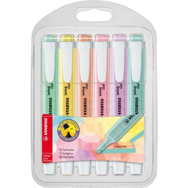 STABILO swing cool pastel - markeerstift - set met 6 stuks