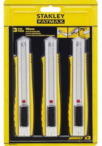 Stanley Handgereedschap Stanley tripack fatmax afbreekmes | metaal | 18mm (2+1 gratis) - fmht10421-0