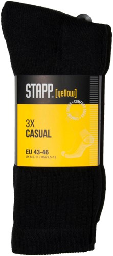 Stapp yellow casual 3-pack sokken 4400 | 699 zwart | maat 46 - 38.134.002.02