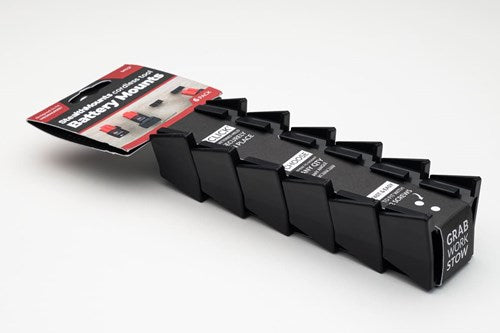 StealthMounts bm-mw12-blk-6-blk accuhouder voor milwaukee m12 | zwart | 6-pack - bm-mw12-blk-6-blk