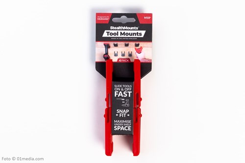 StealthMounts tm-mw18-red-4 machinehouder voor milwaukee m18 | rood | 4-pack - tm-mw18-red-4