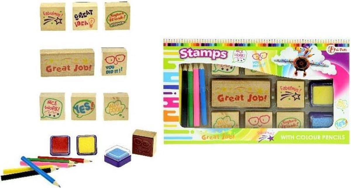 Toi-Toys stempelset met kleurpotloodjes
