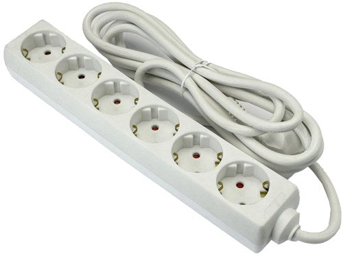 Stroomlijn tcd ra 6-voudig 3 meter snoer wit sl - 6672621