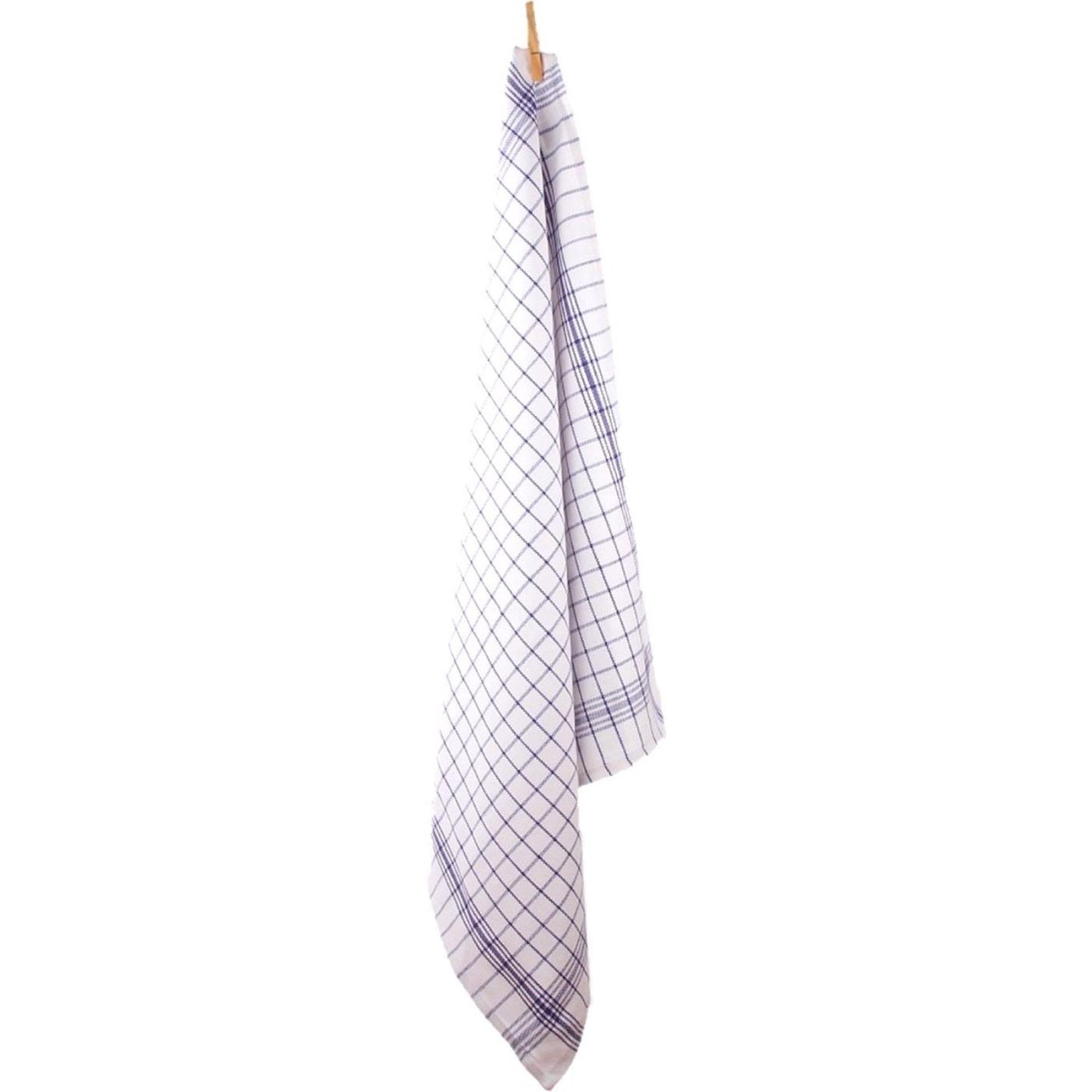 Theedoek ruit blauw 70x70cm 12st