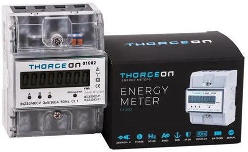 Enzo Thorgeon kwh meter 3-fase digitaal transparant 80a + puls - 4518255