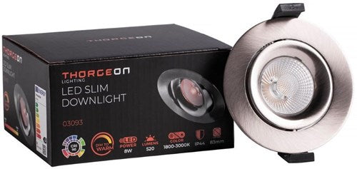 Enzo Thorgeon led inbouwspot 8,2w dimtowarm 96mm rond verstelbaar geschuurd staal - led4682