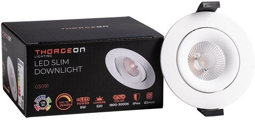 Enzo Thorgeon led inbouwspot 8,2w dimtowarm 96mm rond verstelbaar wit - led4680