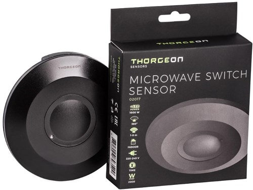 Enzo Thorgeon radar bewegingssensor opbouw plafond 360 graden zwart - 3900541