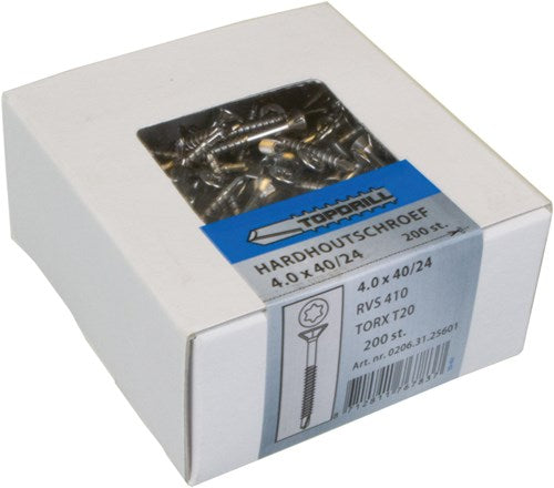 Topdrill vlonderschroef zelfborend rvs-410 lk torx tx25 5.0x60 35 | 200 stuks - 0208.31.42001