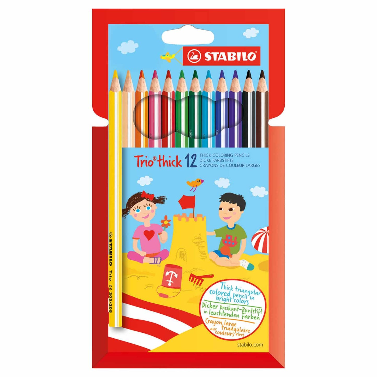STABILO trio thick - dik driekantig kleurpotlood - set 12 st.