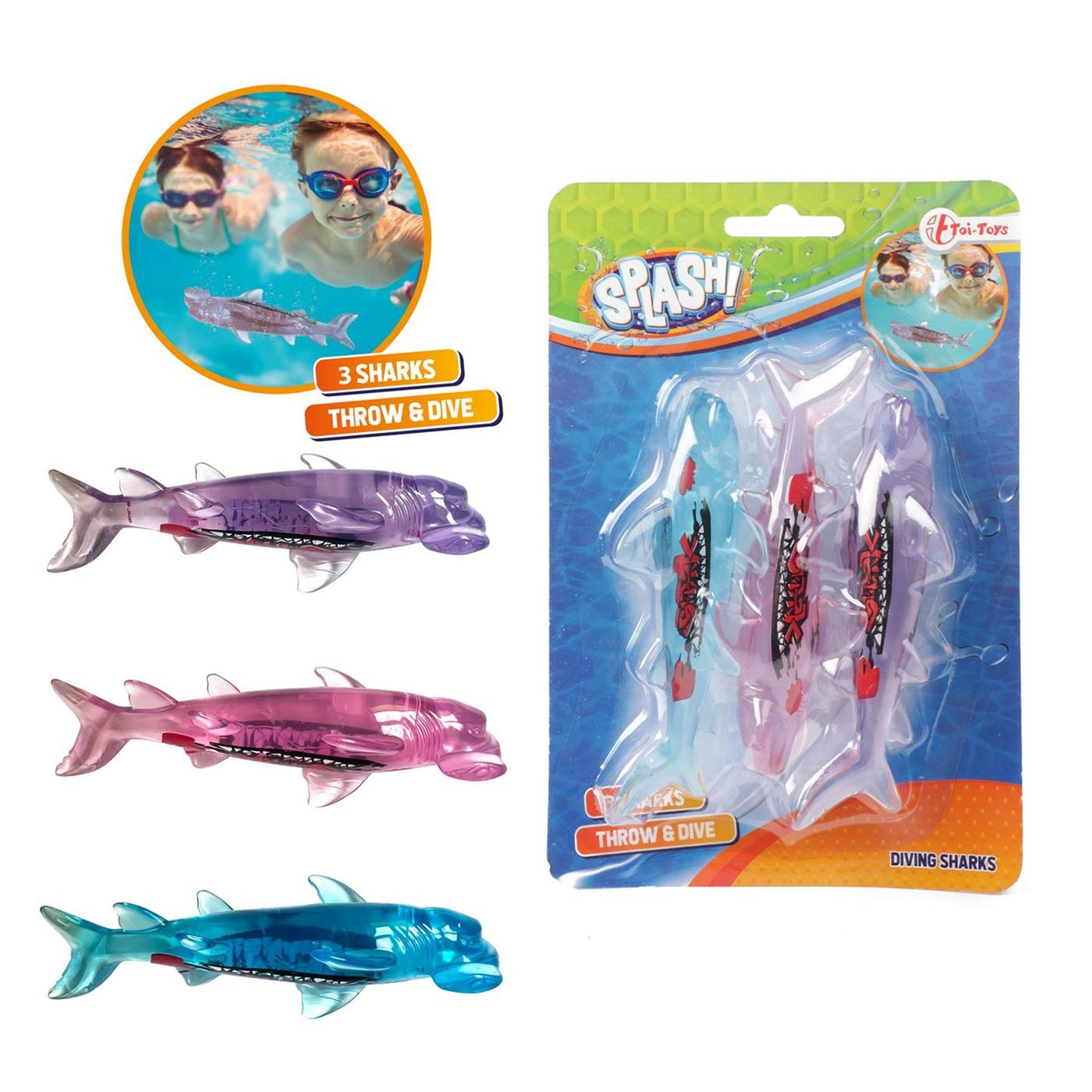 Toi-Toys Toi toys splash duikvissen haai set a 3