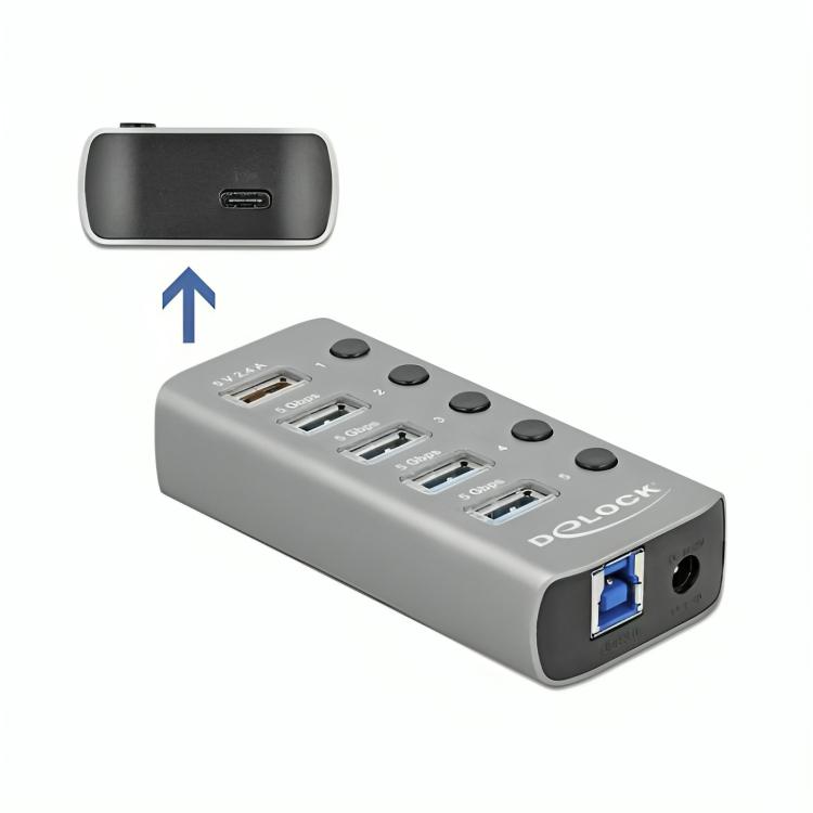 USB C naar A + B hub - 5 poorten