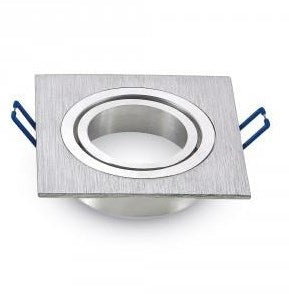 V-Tac inbouw spot verstelbaar 50mm vierkant geborsteld aluminium - 5013376