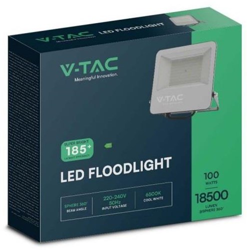 V-Tac led bouwlamp 100w 6500k zwart - high lumen - 9332058
