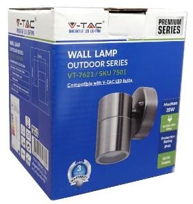 V-Tac wandlamp rvs | 1xgu10 | ip44 | 8,5 cm hoog - 5086000