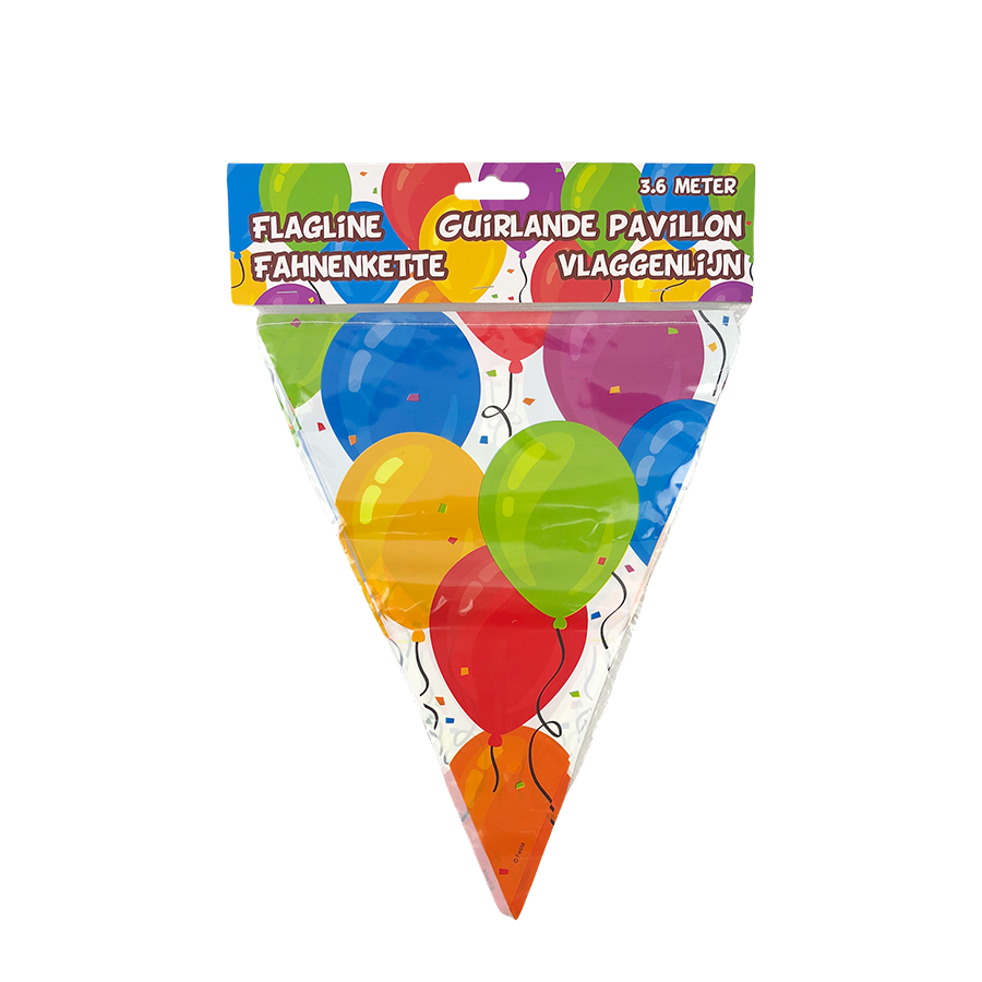 Eddy Toys Vlaggenlijn happy birthday ballon 360cm