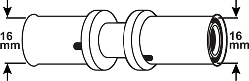 Cornat perskoppeling 16x16mm 10st ms-a2 - vrptp500650n