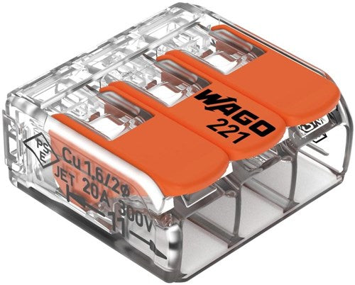 Enzo Wago lasklem hersluitbaar 3-voudig max.4qmm 221-413 | doos 50 stuks - 4047213