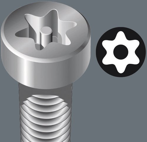 Wera 367 6 torx® bo kraftform plus torx® bo-schroevendraaierset + houder, 6 -delig - 1 stuk(s) - 05138250001