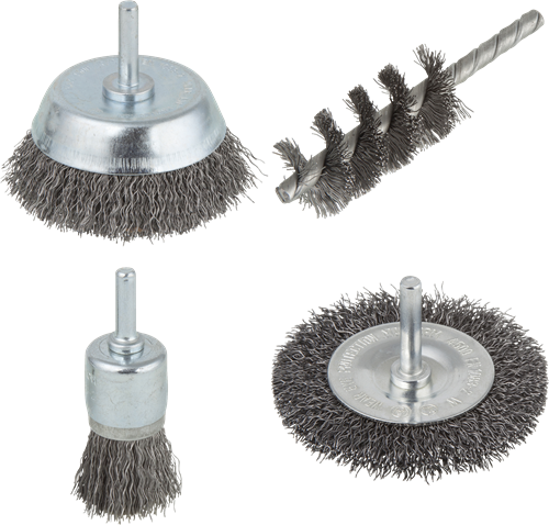 Wolfcraft draadborstel set | ronde schacht | 4-delig | 1 set - 2133000