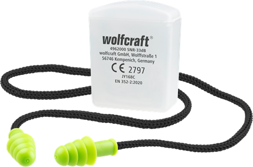 Wolfcraft oordoppen | met koord | 1 paar - 4962000