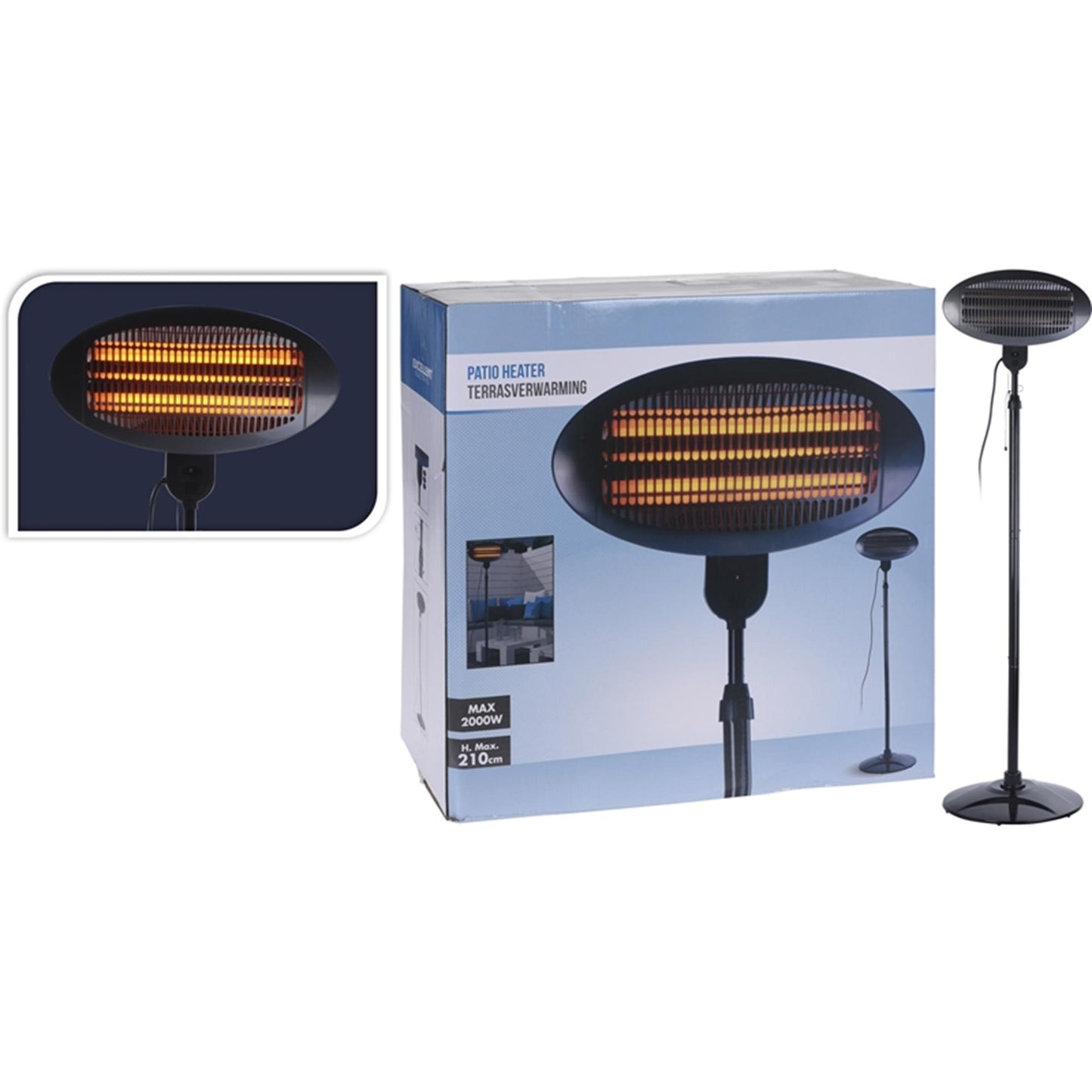Pro Garden Terrasverwarming staand 2000w