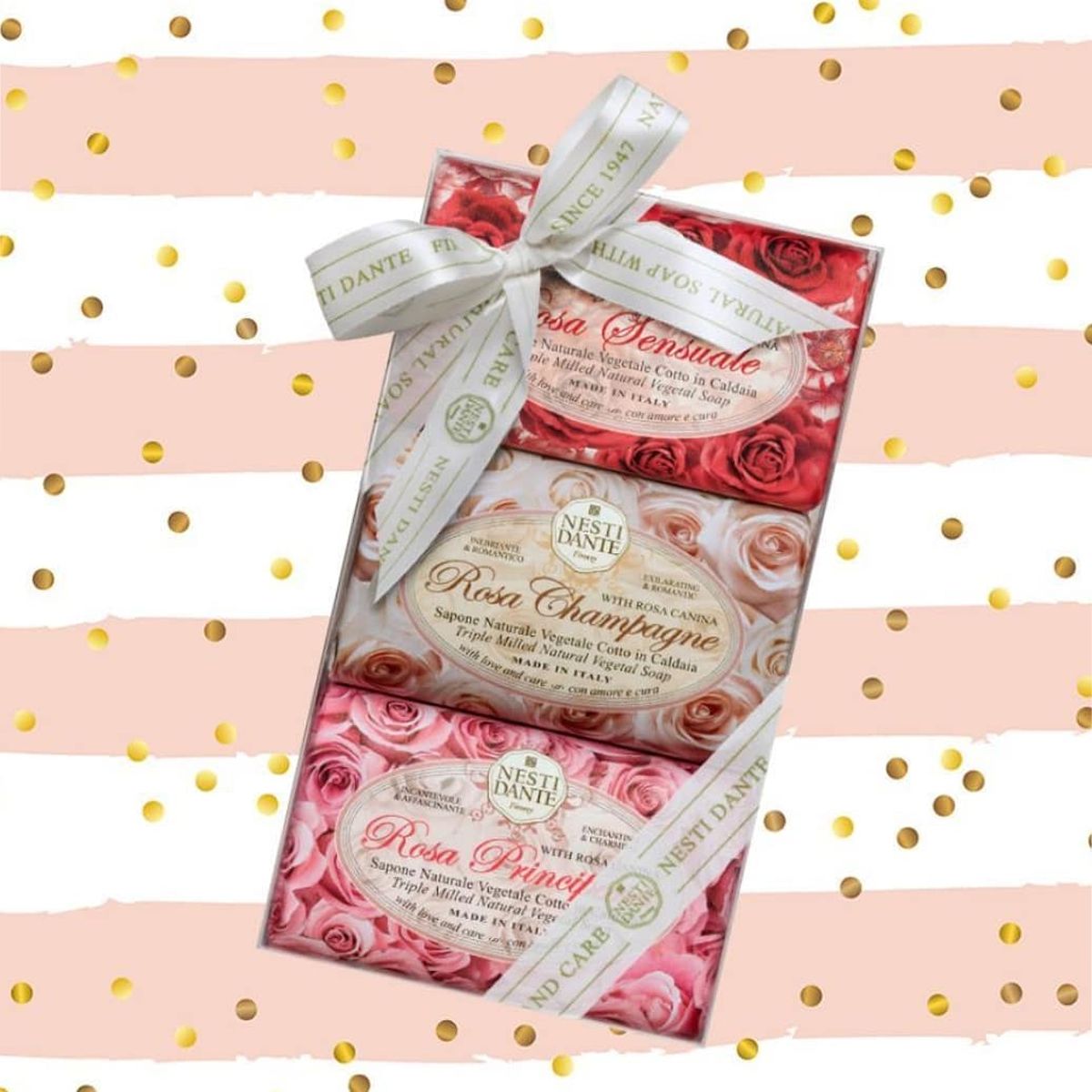 Nesti Dante geschenkset zeep rosa 3x150gr.